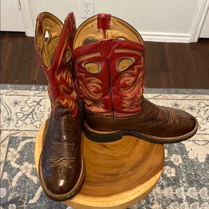 Tony Lama Red and Brown Cowboy Boots